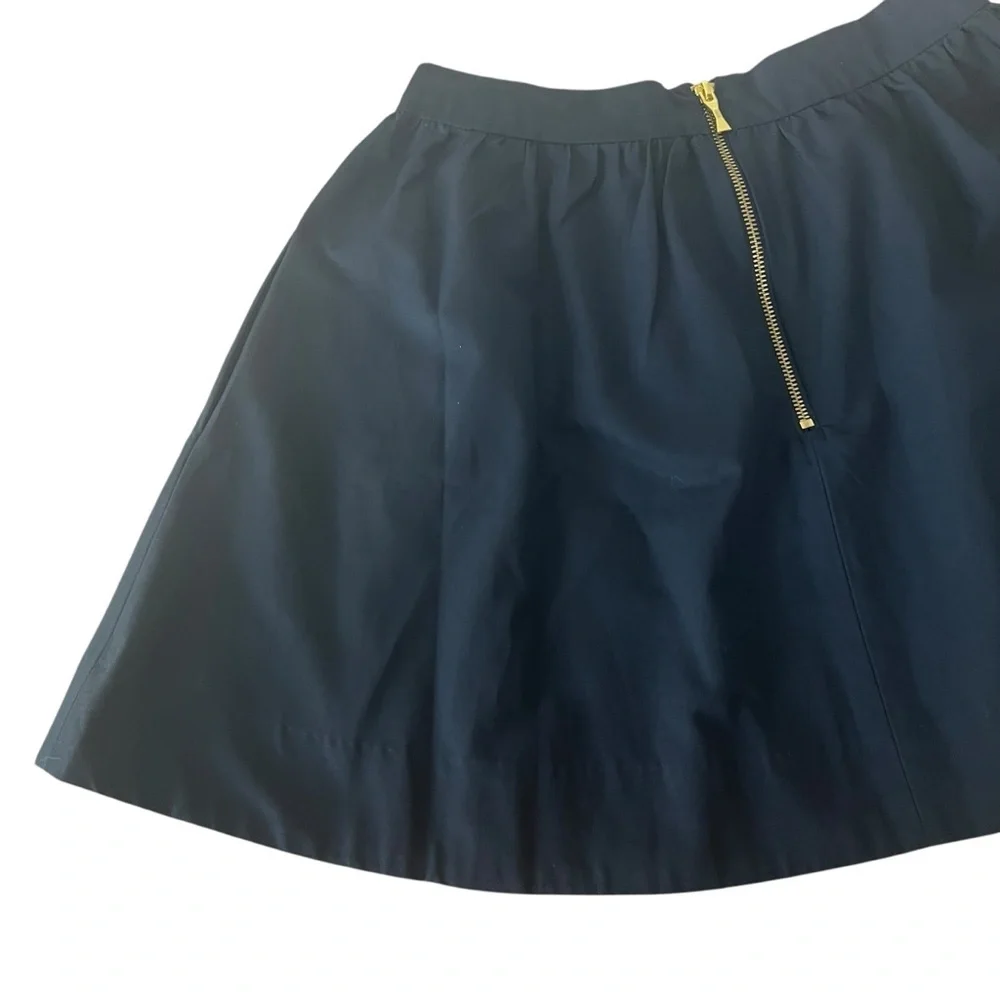 Kate Spade Girls Coreen A Line Skirt‎ Black Exposed Gold Tone Back Zipper 14 NWT